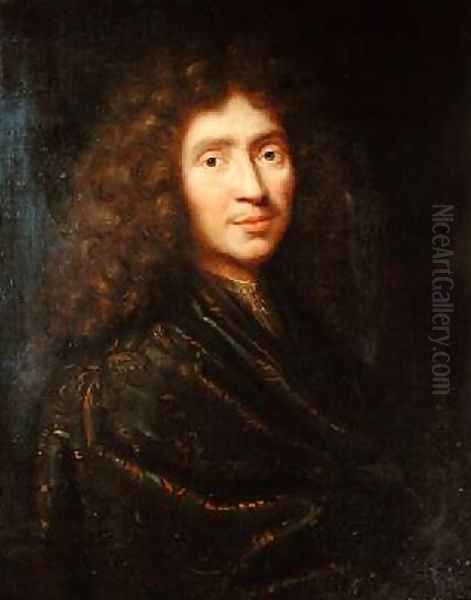 Portrait of Moliere 1622-73 Oil Painting by Pierre Mignard