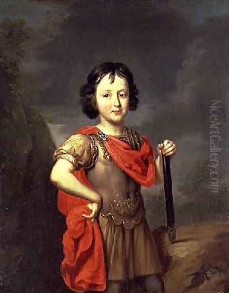 Portrait of Philippe II dOrleans 1674-1723 1687 Oil Painting by Pierre Mignard