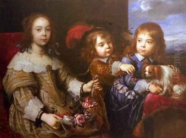 The Children of the Duc de Bouillon Oil Painting by Pierre Mignard