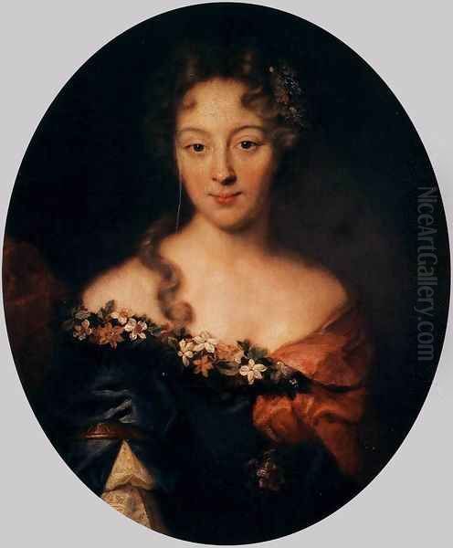 Portrait of Francoise-Marguerite, Countess of Grignan Oil Painting by Pierre Mignard