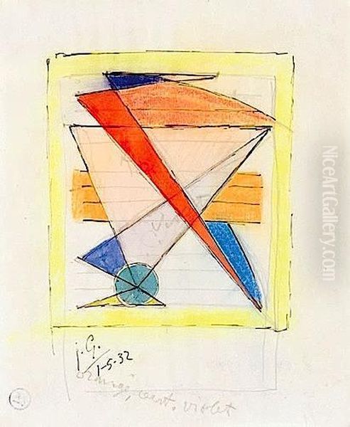 Composition Triangulaire Oil Painting by Julio Gonzalez