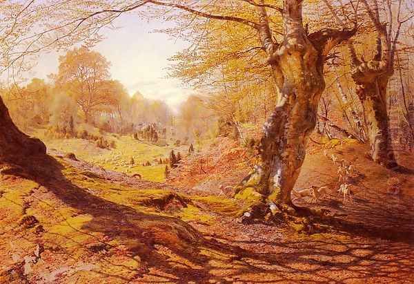 Seasons In The Wood - Spring, The Outskirts Of Burham Wood Oil Painting by Andrew MacCallum