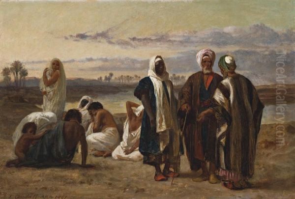 Arab Slave Traders Oil Painting by Frederick Goodall