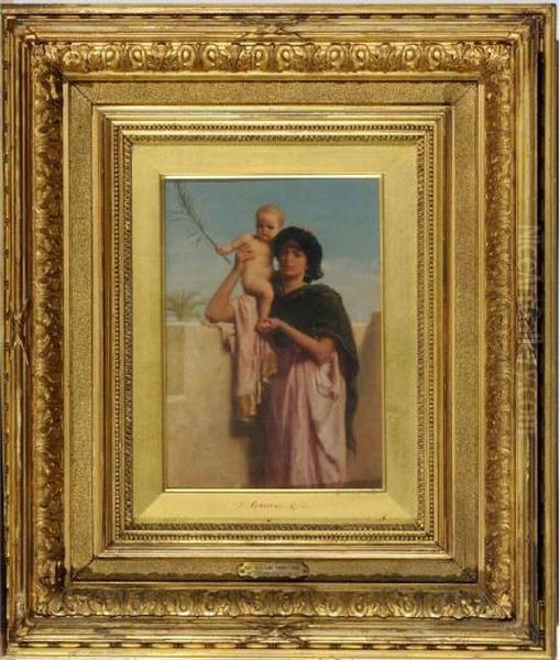 An Arab Mother Oil Painting by Frederick Goodall