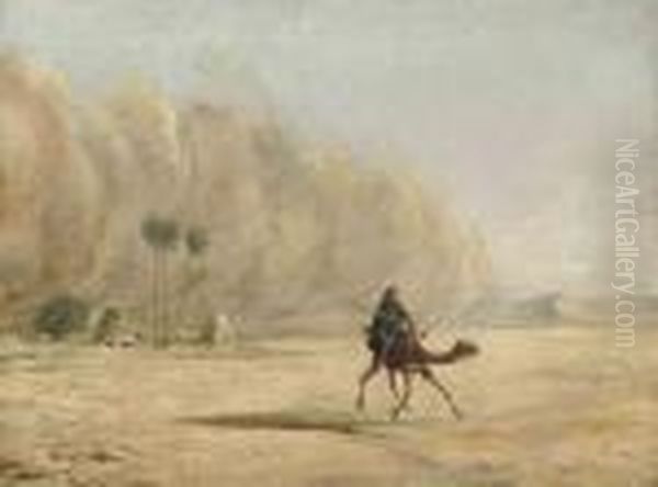 Running From The Sandstorm Oil Painting by Frederick Goodall