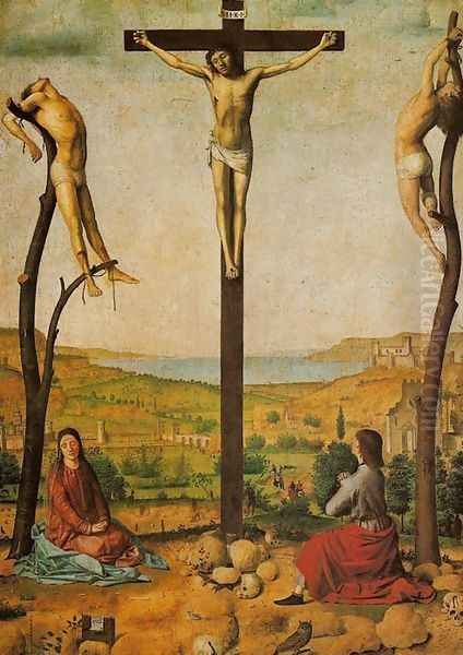 Crucifixion (Crocifissione) Oil Painting by Antonello da Messina Messina