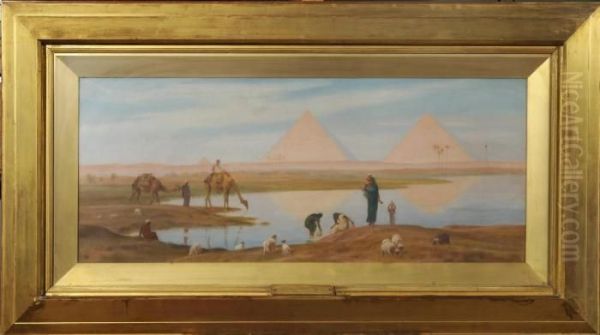 The Inundation Of The Plains Of Ghizeh: Time Of The High Tide Oil Painting by Frederick Goodall