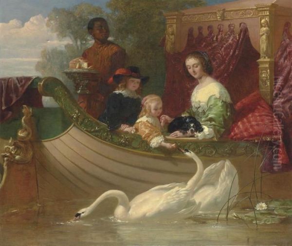 Queen Henrietta Maria And Her Children by Frederick Goodall