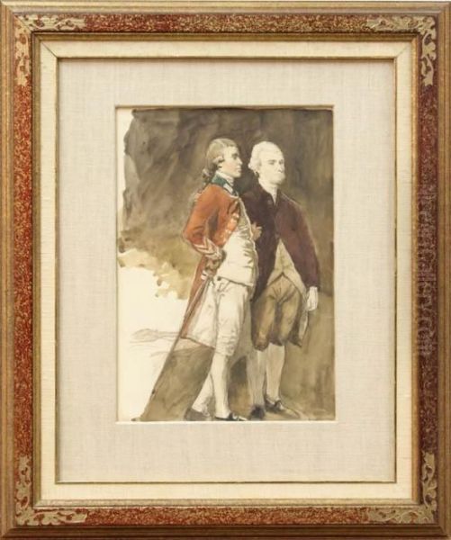 Study Of Two Gentlemen Oil Painting by Frederick Goodall