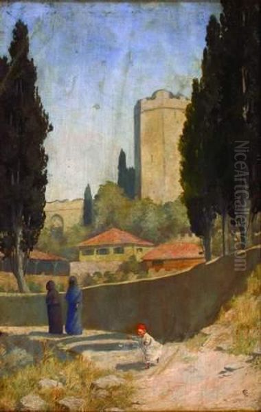 La Chasse Au Papillon A L'entree De Jerusalem Oil Painting by Frederick Goodall