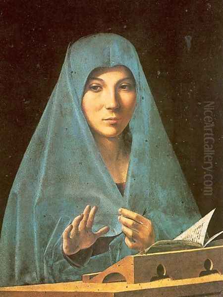 Virgin Annunciate 1475 Oil Painting by Antonello da Messina Messina