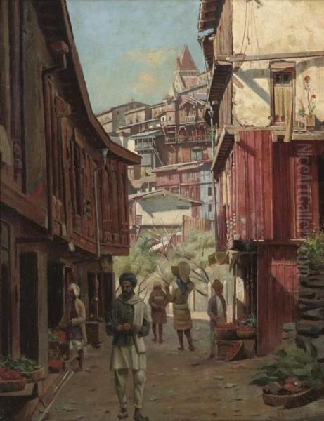 Market Day Oil Painting by Frederick Goodall