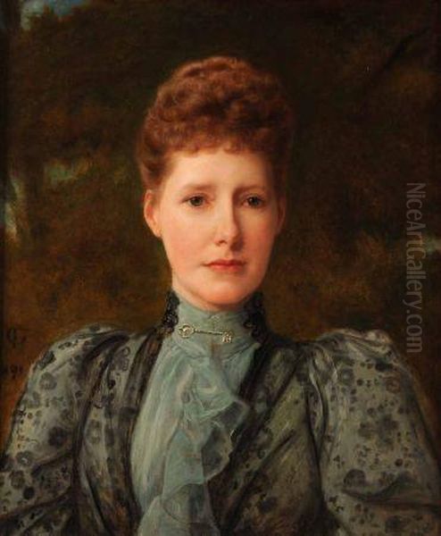 Believed To Be A Portrait Of The Artist's Wife Oil Painting by Frederick Goodall