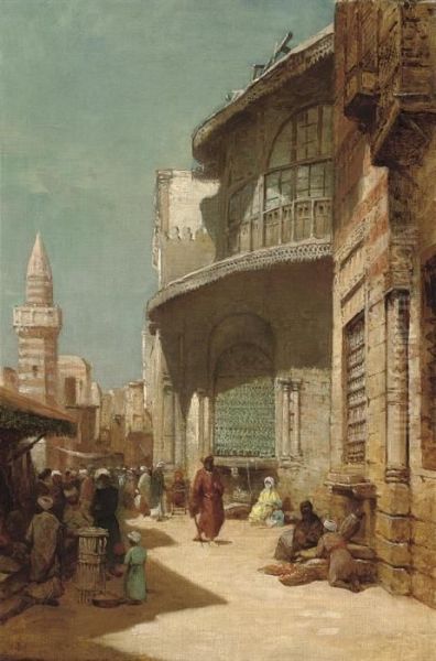 A Street Scene In Cairo Oil Painting by Frederick Goodall