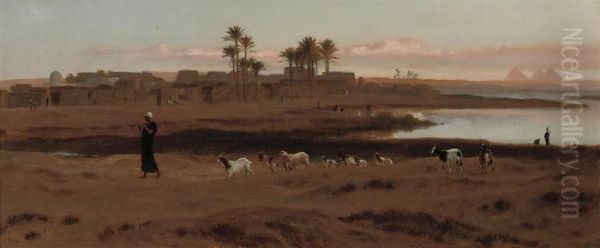 Leading The Flock Oil Painting by Frederick Goodall