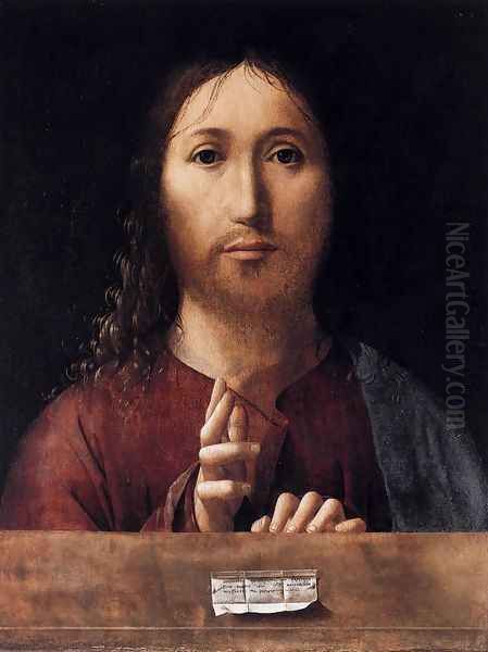 Salvator Mundi Oil Painting by Antonello da Messina Messina