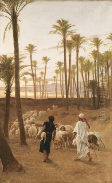 The Palm Grove Oil Painting by Frederick Goodall