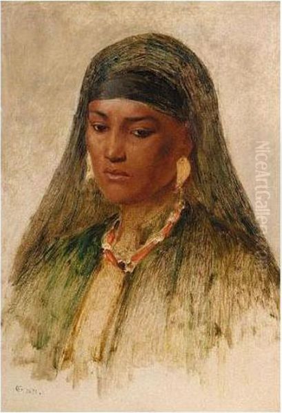 Study Of A Bedouin Girl Oil Painting by Frederick Goodall