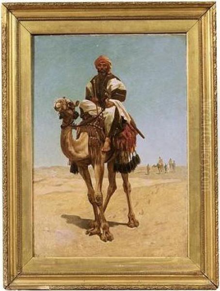 A Desert Scene With A Bedouin On A Camel Oil Painting by Frederick Goodall