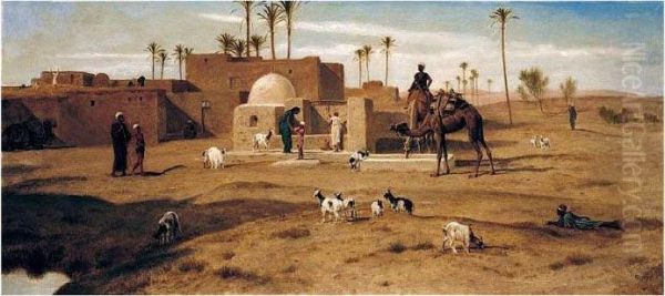 The Village Well Oil Painting by Frederick Goodall