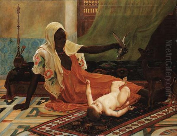 A New Light In The Harem Oil Painting by Frederick Goodall