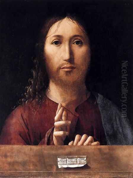 Salvator Mundi 2 Oil Painting by Antonello da Messina Messina