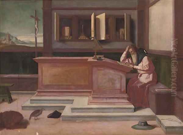 Saint Jerome in his study Oil Painting by Antonello da Messina Messina