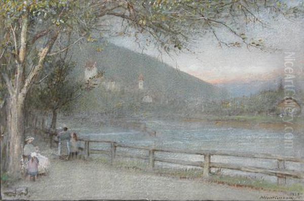 Thun Oil Painting by Albert Goodwin