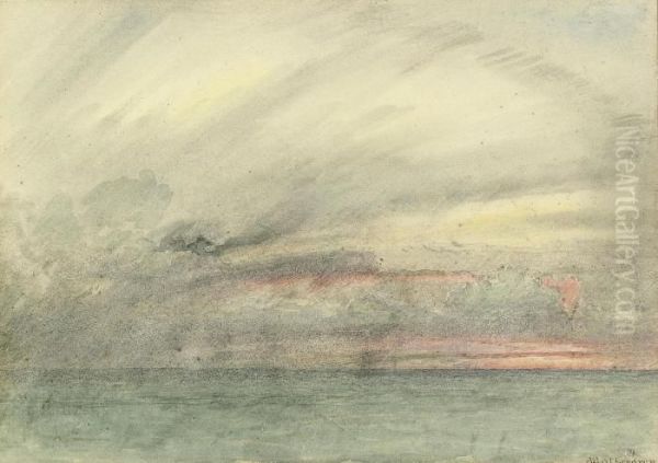 A Calm At Sunset Oil Painting by Albert Goodwin