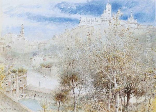 The Fonte Branda, Siena Oil Painting by Albert Goodwin