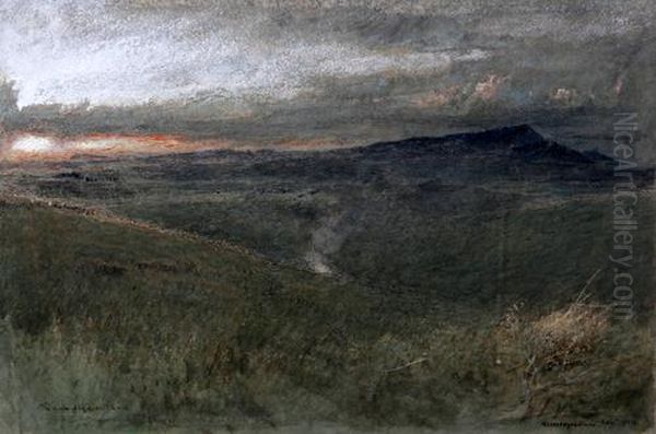 The Gum Diggers Land, In Dargaville, New Zealand Oil Painting by Albert Goodwin