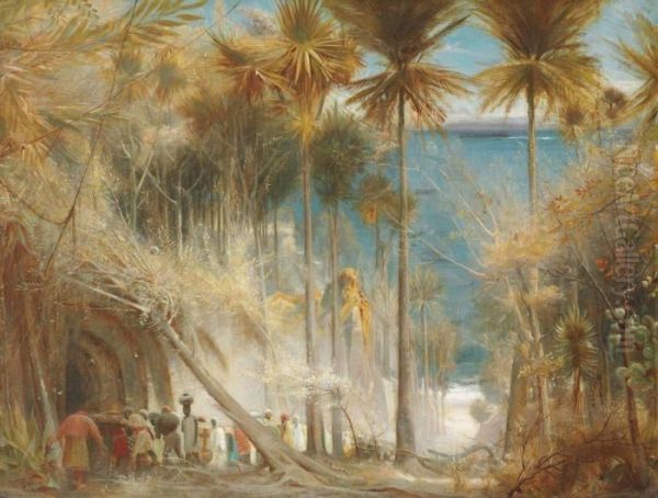 Ali Baba And The Forty Thieves Oil Painting by Albert Goodwin