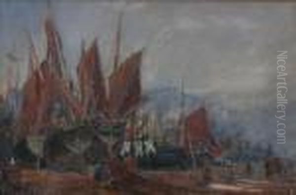 Boats Oil Painting by Albert Goodwin