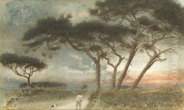 Dawn Landscape Oil Painting by Albert Goodwin