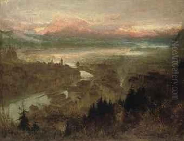 Lucerne And The Rigi Oil Painting by Albert Goodwin