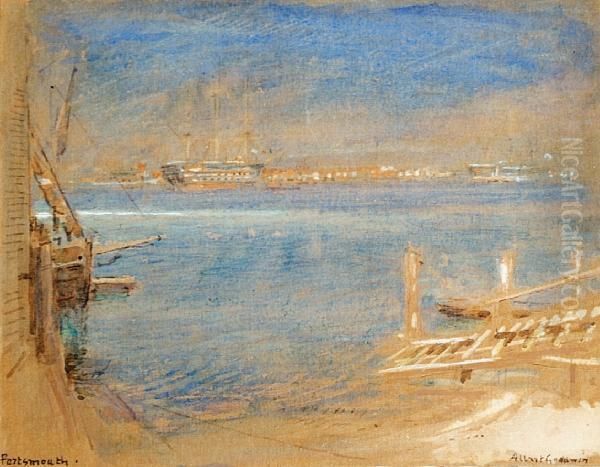 Portsmouth Oil Painting by Albert Goodwin