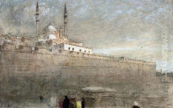 The Citadel, Cairo Oil Painting by Albert Goodwin