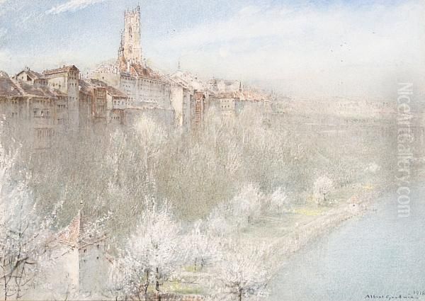 Fribourg, Switzerland Oil Painting by Albert Goodwin