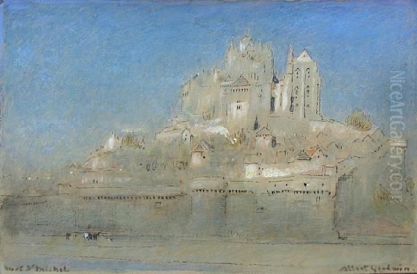 Mont St. Michel Oil Painting by Albert Goodwin