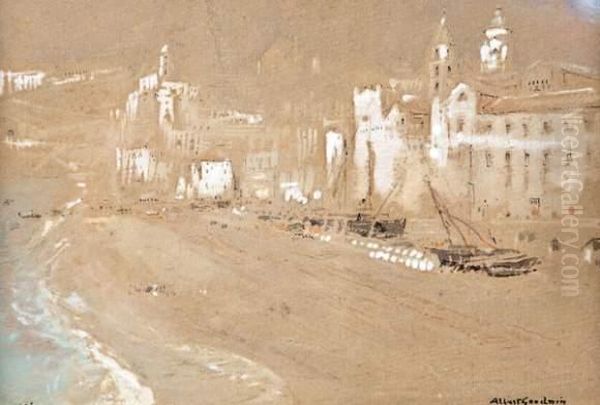 Amalfi Oil Painting by Albert Goodwin