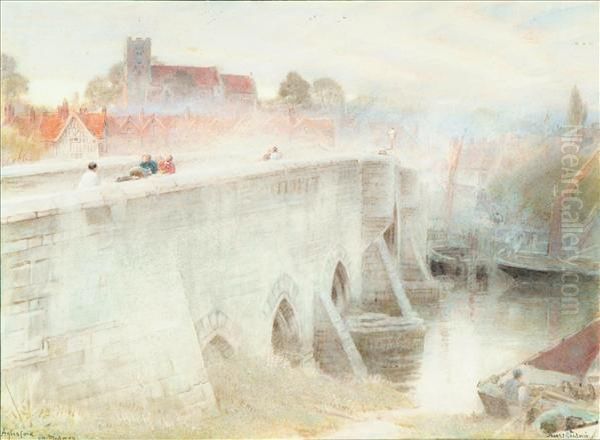 Aylesford, On Medway Oil Painting by Albert Goodwin