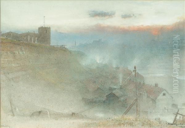 Whitby Oil Painting by Albert Goodwin