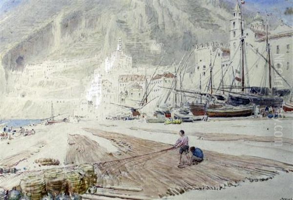 Amalfi Oil Painting by Albert Goodwin