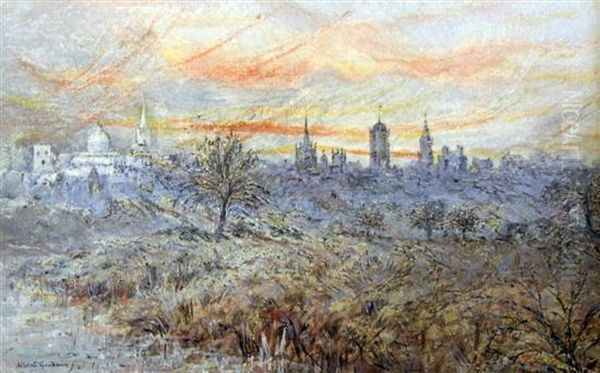 Oxford Oil Painting by Albert Goodwin