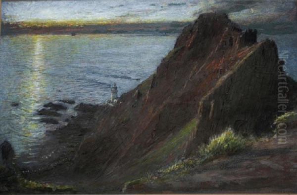 Hartland Point Oil Painting by Albert Goodwin