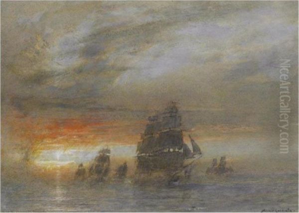 To Meet The Invincible Armada Oil Painting by Albert Goodwin