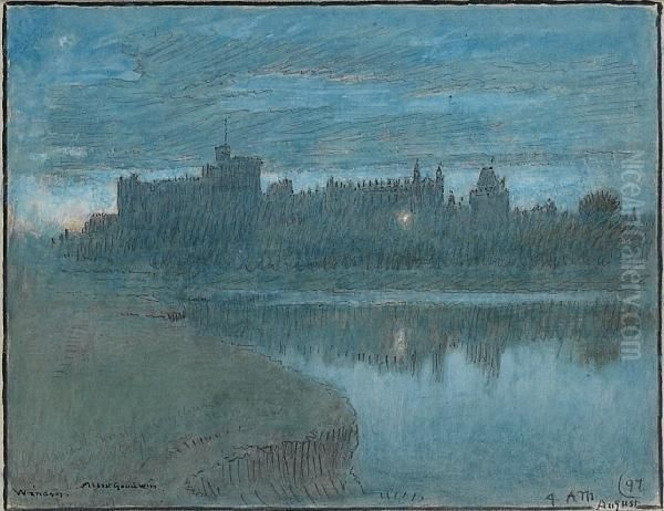 Windsor At 4 Am Oil Painting by Albert Goodwin