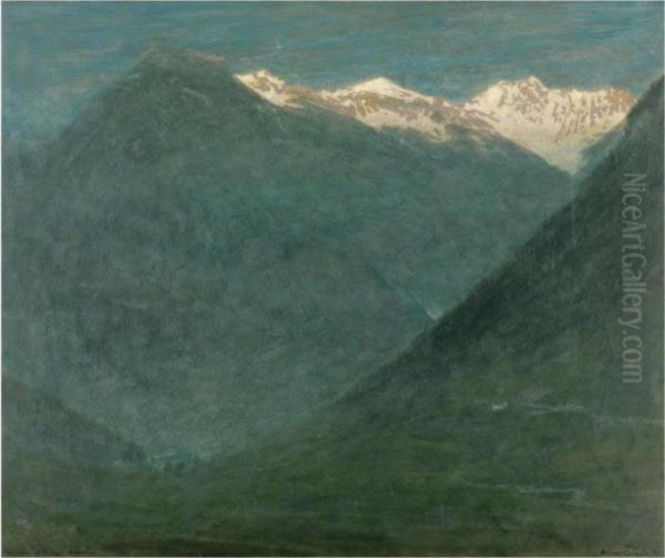 The Gorge Of Gondo Simplon Oil Painting by Albert Goodwin