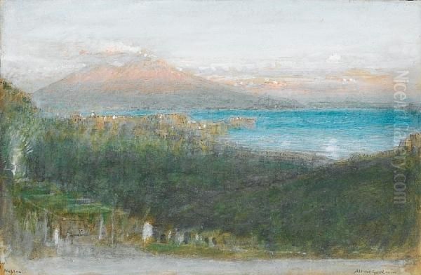 Morning Light, The Bay Of 
Naples, Signed Andinscribed, Watercolour And Bodycolour Heightened With 
Pen Andink Oil Painting by Albert Goodwin