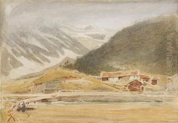 St. John Hospice, Simplon Oil Painting by Albert Goodwin